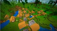 A village that is practically engulfed with bamboo in Minecraft. (Image via Minecraft & Chill/YouTube)